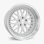 ESR Wheels SR01 18x9.5 5x105 ET22 GLOSS WHITE MACHINE LIP w/ Lip 89551422 SR01WHT-ML 5X105