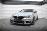 Maxton Design Street Pro Front Splitter + Flaps BMW 4 Coupe / Gran Coupe / Cabrio M-Pack F32 / F36 / F33 BM4F32MPACKCNC-FD4BRB+FSF1G