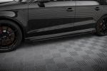 Maxton Design Street Pro Side Skirts Diffusers V.1 + Flaps Audi RS3 Sedan 8V Facelift AURS38VFSCNC-SD1BRB+SF1G