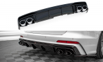 Maxton Design Rear Valance + Exhaust Ends Imitation Audi A6 S-Line / S6 C8 / C8 Facelift AU-A6-C8-SLINE-RS1G+RS1RG+CHROME