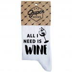 Moteri&scaron;kos kojinės &bdquo;All I need is wine&ldquo;