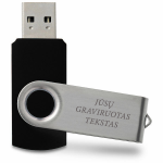 Klasikinis USB raktas (su galimybe i&scaron;graviruoti už papildomą kainą) (Juodas, 16 GB)