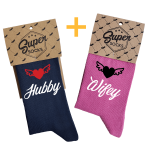 Kojinių komplektas porai "Wifey & Hubby"