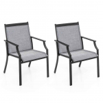 Rinkinys i&scaron; 2 sodo kėdžių 66x61x90cm., pilkos/juodos spalvos
