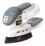 Detalusis &scaron;lifuoklis Batavia 18V Cordless Detail Sander, 140 &times; 140 &times; 80 mm