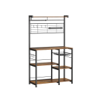 Virtuvinė lentyna su magnetine juostele peiliams, vintažinės rudos - juodos spalvos