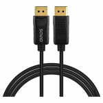 DisplayPort Kabelis - Savio CL-204 7680 x 4320, 240 Hz, 32.4 Gbit/s Juodas