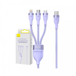 Kabelis - Baseus Flash Series 2 3-in-1 USB-C, micro USB, Lightning 100W Violetinė