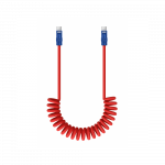 USB-C Kabelis - Newell USB-C 100W 2m Silikoninė Spiralė Raudona-Juoda Mėlyna