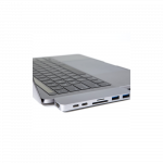 Adapteris - Caruba Duo Hub USB C HDMI Thunderbolt 3 USB 3.0 4K Pilkas