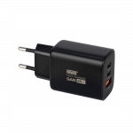 Įkroviklis - Newell GaN 65 W Įkroviklis Su 2 USB-C Prievadais Ir 1 USB-A Prievadu - Juodas