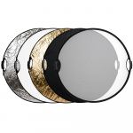 At&scaron;vaitas - 5-in-1 reflektorius 80cm su difuzoriumi baltas/&scaron;viesiai sidabrinis/auksinis/juodas