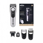 Sveikata ir asmeninė priežiūra - Braun BeardTrimmer 9, 20 Ilgio Nustatymai, 180 Min Veikimo Laikas, Pilka