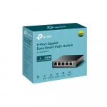 Tinklo Įranga - TP-LINK TL-SG105MPE 5-Port Gigabit Jungiklis, 32 VLANs