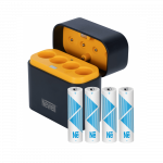 Baterijų Įkroviklio Rinkinys - Newell Keturių Kanalų Įkroviklis su 4 Li-ion AA 2200 mAh