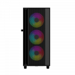 Kompiuterio Korpusas - Gembird Fornax 4000 ARGB ATX Midi Tower, Grūdintas Stiklas, Juodas