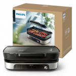 Namų ir virtuvės prietaisas - Philips HD6212/90 Kontaktinis grilis 1250 cm&sup2;, 220 &deg;C, Nelipni Juodas