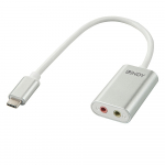 Adapteris - LINDY USB Type C-Garso Konverteris, 3.5mm, Stereo / Mikrofono Jungtis, Sidabrinis