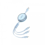 Kabelis - Foneng X113 3-in-1 Įkrovimo Kabelis Micro USB Lightning Type-C Mėlynas