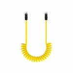 USB-C Kabelis - Newell USB-C 100W 2m Silikoninė Spiralė Geltona-Juoda