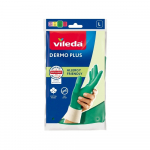 Namų Pir&scaron;tinės - VILEDA Dermo Plus L Nitrile Cotton Reinforced Green