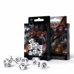 Dragons Rpg Kauliukų Rinkinys Baltos Ir Juodos Spalvos