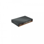 Tinklo Jungiklis - HiSmart 16-Port PoE Jungiklis 1000Mbps 2 Uplinks 250W Galia Juodas