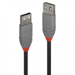 USB Kabelis - LINDY Anthra Line USB 2.0 Type A Prailginimo Laidas, M/F, 0.2 m, Juodas