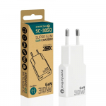 Įkroviklis - everActive 30W USB-C Greitas Įkrovimas 4+ Dvigubas I&scaron;ėjimas Super Plonas Baltas