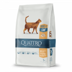 QUATTRO Premium klasės visavertis suaugusių kačių pa&scaron;aras su DAUG pauk&scaron;tienos. 1.5kg