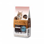 QUATTRO visavertis sausas dietinis/senjorių kačių pa&scaron;aras su balta žuvimi ir kriliu : Svoris - 1,5 Kg