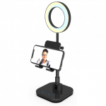 Digipower Telefono laikiklis su 15 cm žiedine LED lempa, juodas