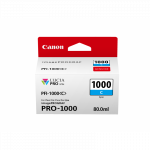 Canon PFI-1000C Cyan/Žydra plačiaformačio spausdintuvo ra&scaron;alo kasetė, 80 ml