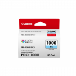 Canon PFI-1000PC Photo Cyan/Foto žydra plačiaformačio spausdintuvo ra&scaron;alo kasetė, 80 ml