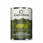Canagan Chicken & Wild Boar konservai su vi&scaron;tiena ir tro&scaron;kinta &scaron;erniena &scaron;unims, 400 g