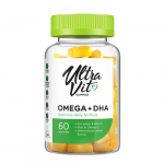UltraVit Omega + DHA Maisto papildas omega riebalų rūg&scaron;tys 60 guminukų