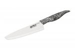 Samura INCA 7.4 Ceramic Chef s Knife - Premium Japanese Steel Kitchen Knife with White Zirconia Blade for Precision Cutting and Culinary Excellence