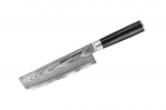 SAMURA Damascus - Coltello da Cucina Giapponese Professionale Nakiri, 240 mm Manico G-10. Durezza 61 HRC.