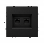 Dvigubas interneto lizdas CAT 6 Feelspot FSIN2CAT6B, juoda