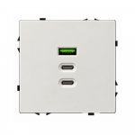 Greito krovimo USB rozetė su A+C+C jungtimis Feelspot FSACC65W, 65 W, balta
