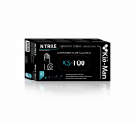 Kid-Man juodos nitrilinės vienkartinės pir&scaron;tinės, 100 vnt. (XS&ndash;XL) - S