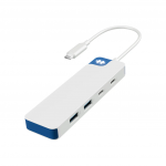 Hyper HyperDrive Flex 4 Port USB-C Combo Hub, White/Blue | HD5200BUGL