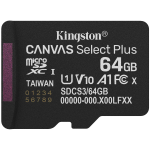 Kingston Technology Canvas Select Plus Gen3 64 GB MicroSDXC UHS-I Klasės 10