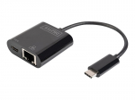 Digitus | USB-Type-C Gigabit Ethernet Adapter + PD with power delivery function | DN-3027 | Black | USB-C port to a Gigabit netw