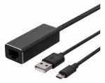 Ethernet adapteris DELTACO transliavimo įrenginiams, 1 m, 100 Mbps, USB-A + USB Micro B, juodas / CAST-ETHERNET