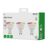 LED lemptės DELTACO SMART HOME, GU10, RGB, WiFi, 4.7W, 3 vnt pakuotė / SH-LGU10RGB02-3P / 1902594