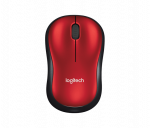 Logitech M185 belaidė optinė pelė, USB, 1000 DPI, abiem rankoms, raudona juoda
