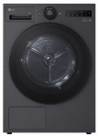 LG RHX7010TBB džiovyklė, 10kg, dvigubas inverterinis &scaron;ilumos siurblys, AI džiovinimas, Wi-Fi, C klasė, juoda
