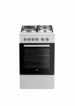 Beko FSS53000DW viryklė, dujos ir elektra, 50cm, A klasė, balta