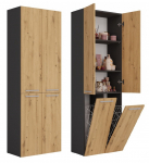 Topeshop NEL 2K DD ANT/ART KP bathroom storage cabinet Graphite, Oak